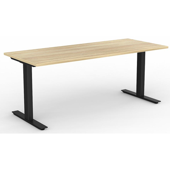 Agile Straight Office Desk Black Frame New Oak - 1800mm x 750mm