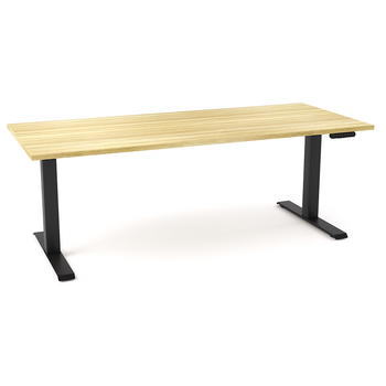 AgileMotion Single Sided Electric Desk [Frame Colour: Black] [Worktop Colour: New Oak] [Worktop Size: 1200mm x 750mm]