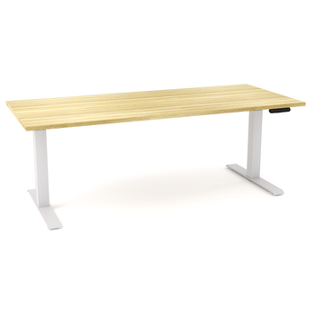 AgileMotion Single Sided Electric Desk [Frame Colour: White] [Worktop Colour: New Oak] [Worktop Size: 1800mm x 750mm]