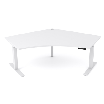 AgileMotion 120 Electric Height Adjustable Corner Desk [Frame Colour: White] [Size: 1200mm x 1200mm x 600mm] [Workstation Return: Left hand] [Worktop 