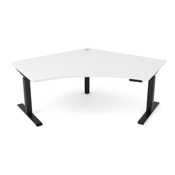 AgileMotion 120 Electric Height Adjustable Corner Desk [Frame Colour: Black] [Size: 1200mm x 1200mm x 750mm] [Workstation Return: Right hand] [Worktop