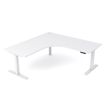 AgileMotion Electric Corner Desk [Frame Colour: White] [Size: 1800mm x 1800mm x 750mm] [Workstation Return: Right hand] [Worktop Colour: W