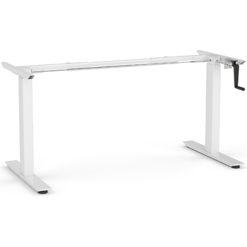 Agile White Manual Height Adjustable Desk Frame - Suits 1200 - 1800 Wide Desktop