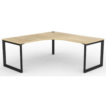 Anvil Modern Corner Desk Black Frame New Oak Desk Top - 1800mm x 1800mm x 750mm