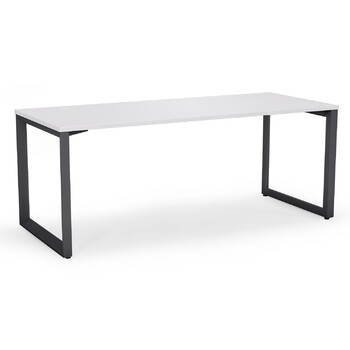Anvil White Straight Home Office Desk Black Frame - 1500mm x 750mm