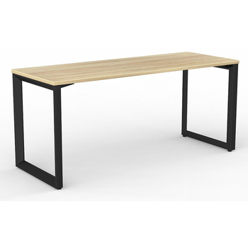 Anvil Modern Office Desk Black Frame New Oak Desk Top - 1600mm x 600mm