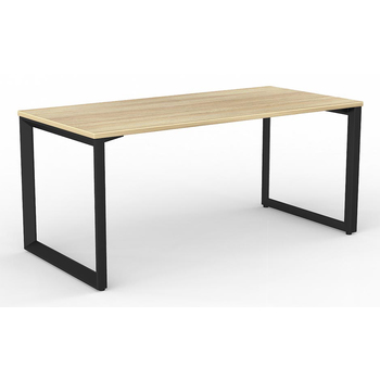 Anvil Modern Office Desk Black Frame New Oak Desk Top - 1600mm x 750mm