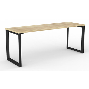 Anvil Modern Office Desk Black Frame New Oak Desk Top - 1800mm x 600mm