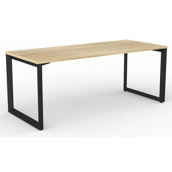 Anvil Modern Office Desk Black Frame New Oak Desk Top - 1800mm x 750mm