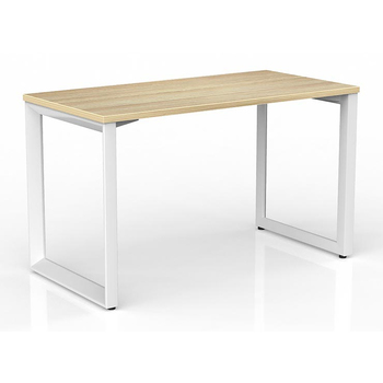 Anvil Modern Office Desk White Frame New Oak Desk Top - 1200mm x 600mm