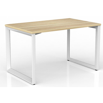 Anvil Modern Office Desk White Frame New Oak Desk Top - 1200mm x 750mm