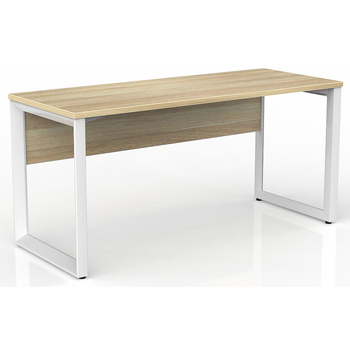 Anvil Straight Office Desk with Modesty Panel White New Oak - 1500mm x 600mm