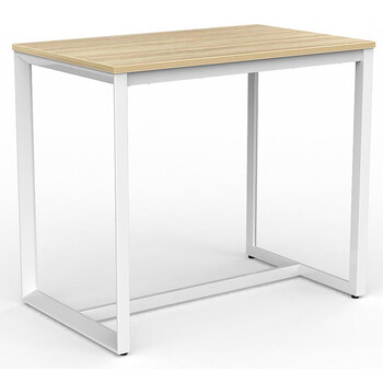 Anvil Bar Height Table White Frame New Oak Top - 1200mm x 750mm