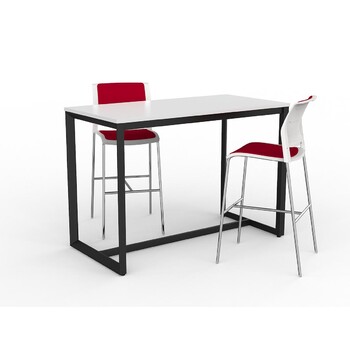 Anvil Bar Height Table Black Frame White Top - 1500mm x 750mm