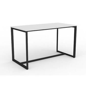Anvil Bar Height Table Black Frame White Top - 1800mm x 900mm
