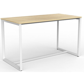 Anvil Bar Height Table White Frame New Oak Top - 1800mm x 900mm