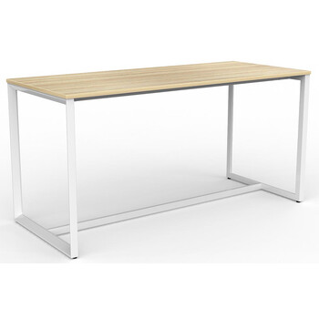 Anvil Bar Height Table White Frame New Oak Top - 2100mm x 900mm