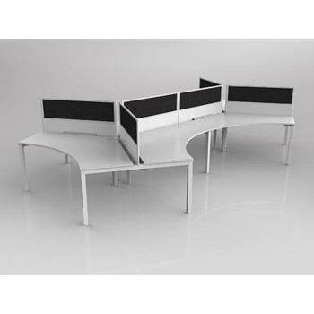 Axis 6 Pod Workstation with Black Screens