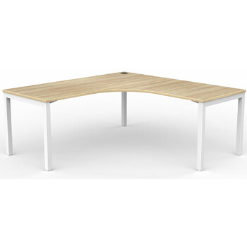 Axis White New Oak Corner Home Office Desk Workstation - 1800 x 1800 x 750
