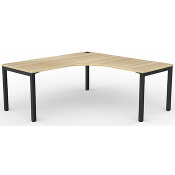 Axis Black New Oak Corner Home Office Desk Workstation - 1800 x 1800 x 750