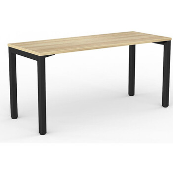 Axis Straight Desk Black Frame New Oak Desk Top - 1500mm x 600mm