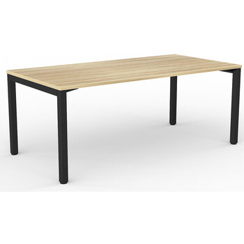Axis Straight Desk Black Frame New Oak Desk Top - 1800mm x 900mm