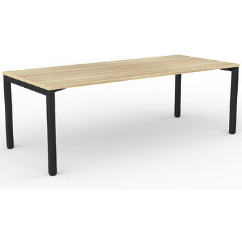 Axis Straight Desk Black Frame New Oak Desk Top - 2100mm x 900mm