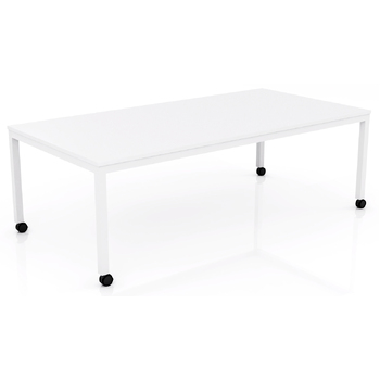 Axis Mobile Meeting Table White Frame White Top - 2400mm x 1200mm