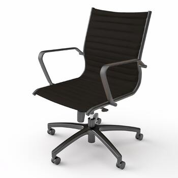 Black Frame Metro Midback Executive Chair Black PU