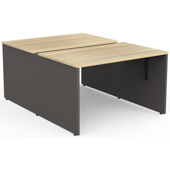 EkoSystem Back to Back 2 Person Office Desk Workstation New Oak - 1200mm x 750mm
