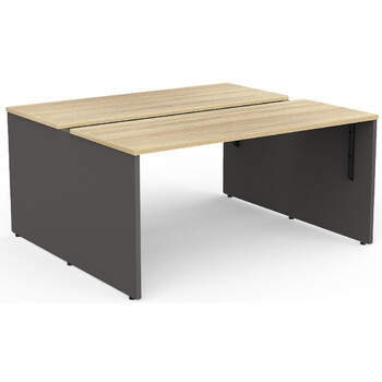 EkoSystem Back to Back 2 Person Office Desk Workstation New Oak - 1500mm x 600mm