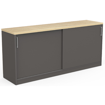 EkoSystem Charcoal Office Storage Credenza - 1600mm Wide