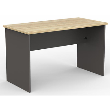 EkoSystem Straight Office Desk New Oak & Charcoal - 1200mm x 600mm