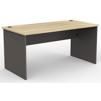 EkoSystem Straight Office Desk New Oak & Charcoal - 1500mm x 750mm