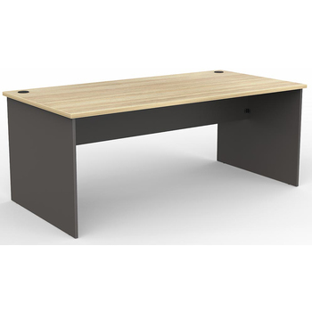 EkoSystem Straight Office Desk New Oak & Charcoal - 1800mm x 900mm