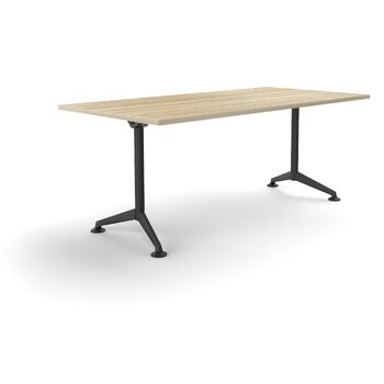 Modulus All Black Fixed Leg Meeting Table