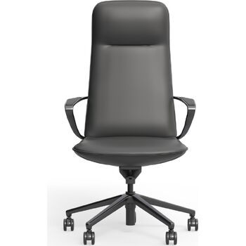 Nico High Back Executive Leather Office Chair – Ergonomic & Award-Winning Design - Leather Charcoal