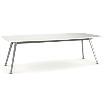 Team Boardroom Meeting Table - 2400 x 1200 - Polished Alloy Frame