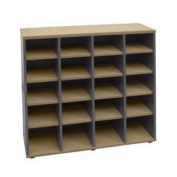 Express Pigeon Hole Hutch Unit - New Oak & Ironstone