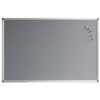 Wall Mountable Office Pinboard Grey Fabric - 1500mm x 1200mm
