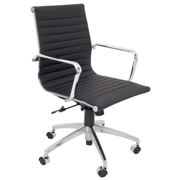 PU605M Black Medium Back Executive Chair
