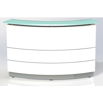Polaris Curved White Reception Counter