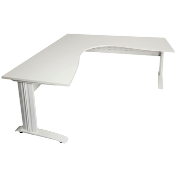 Rapid White Corner Office Desk Workstation - White Frame - 1800mm x 1800mm x 700mm