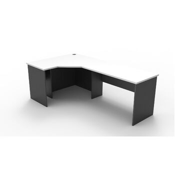 Express Corner Workstation Home Office Desk White & Ironstone [Select Size: 2100 x 1200]