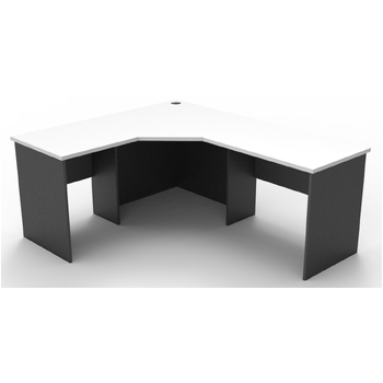 Express Corner Workstation Home Office Desk White & Ironstone - 1800 x 1500 x 600