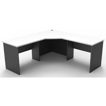 Express Corner Workstation Home Office Desk White & Ironstone - 1800 x 1800 x 600