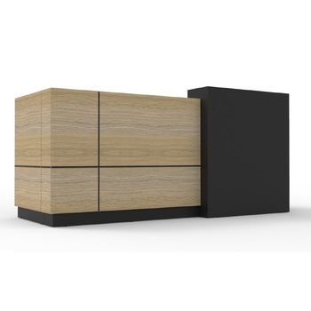 Sempre Reception Counter - Natural Oak & Black