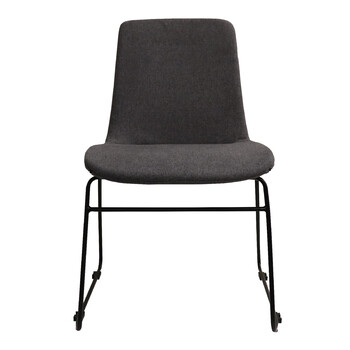 Tempo Visitor Chair Grey Fabric with Black Base Frame