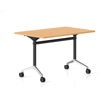 Rapid Flip Top Mobile Table - 1200mm x 600mm - Beech