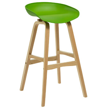 Virgo Oak Timber Greem Bar Stool